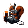 Techno DJ Eichhörnchen mit Bier