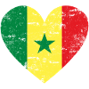 Senegal Flag Heart