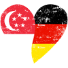 Singapour Allemagne Flag Heart