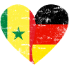 Senegal Germany Flag Heart