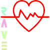 Rave mit Herzschlag-Logo