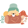 Beaver with mushroom