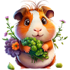 Meerschweinchen mit Blumen