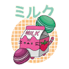 Strawberries Milkshake Japan Macaroon Saying