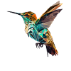 Geometric Hummingbird Abstract Polygonal Bird