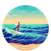 Surfer surfer surfing Surfboard
