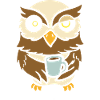 Owl Bird Owner Coffee Drinker