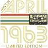 April 1963 Born birthday Vintage Retro