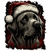 Labrador mit Weihnachtsmannmütze