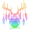 Boho Hirscheule Regenbogenfarben