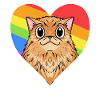 Rainbow - Cat with heart