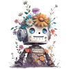 Small robot with flowers