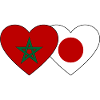 Morocco Japan Flag Heart