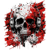 Zombie skull Disc Jockey