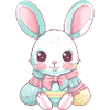 Pastel Easter Bunny with bow