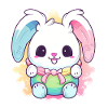 Easter Bunny Blue Pink
