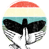 Retro Sunset Bird Silhouette