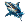 Geometric Shark Head Abstract Polygonal