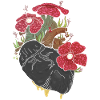 Anatomisk hjerte og blomster