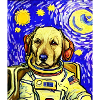 Astronaut Dog Van Gogh