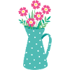 Bouquet in watering can