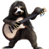 Sloth with guitar