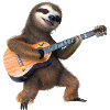 Faultier mit Gitarre