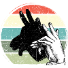 Giraffe Silhouette Retro Sunset