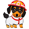 Dachshund as firefighter