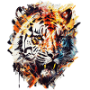Geometric Tiger Head Abstract Polygonal