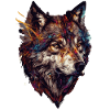 Polygonale abstrait géométrique Wolf Head