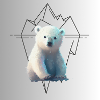 Eisbär mit Hintergrund