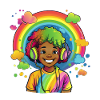 Bunte Rainbow-Comic-Illustration