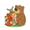 kleines mädchen mit tierischen freunden