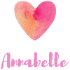 Anabelle Rosa Herz Mädchen Namensdesign
