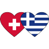 Switzerland Greece Flag Heart