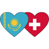 Kazakhstan Switzerland Flag Heart