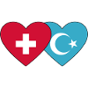 Switzerland Uighur Flag Heart