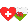 Switzerland Wales Flag Heart