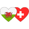 Switzerland Wales Flag Heart