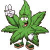 Weed-Blatt mit Peace-Zeichen