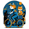 Cool Comic Cats Ride Bikes