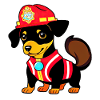 Dachshund as firefighter