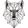 wolf als geometrische Figur einfarbig
