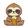 Sloth Beer Funny Beer Drinker