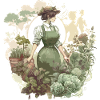In the vegetable garden