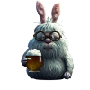 Funny Easter Bunny with Beer