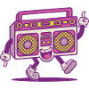cute radio retro style