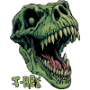 Green T-Rex Head Roaring Dinosaur