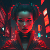 Cyber Geisha Neon Red